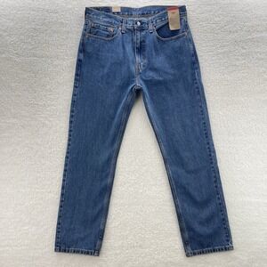Levis 505 Jeans Mens 36x32 Blue Regular Fit Straight Medium Wash Denim Grunge
